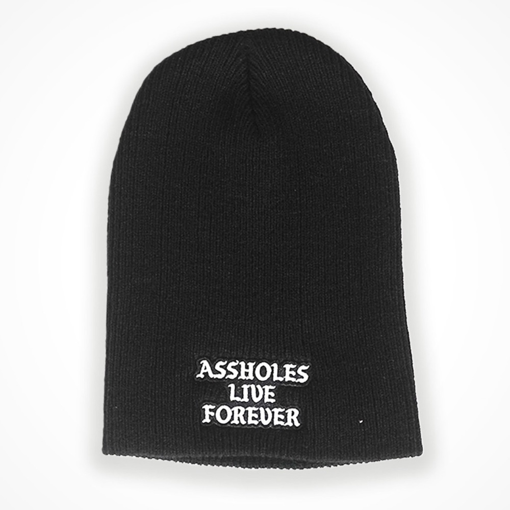 ASSHOLES LIVE FOREVER
BLACK SLOUCH BEANIE